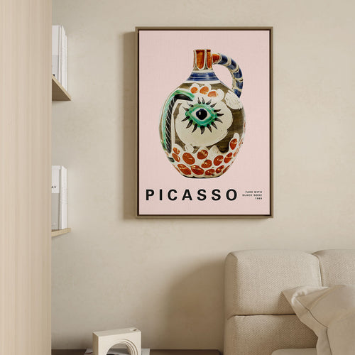 Canvas Print with Floating Frame – Pablo Picasso – Face with Black Nose 01