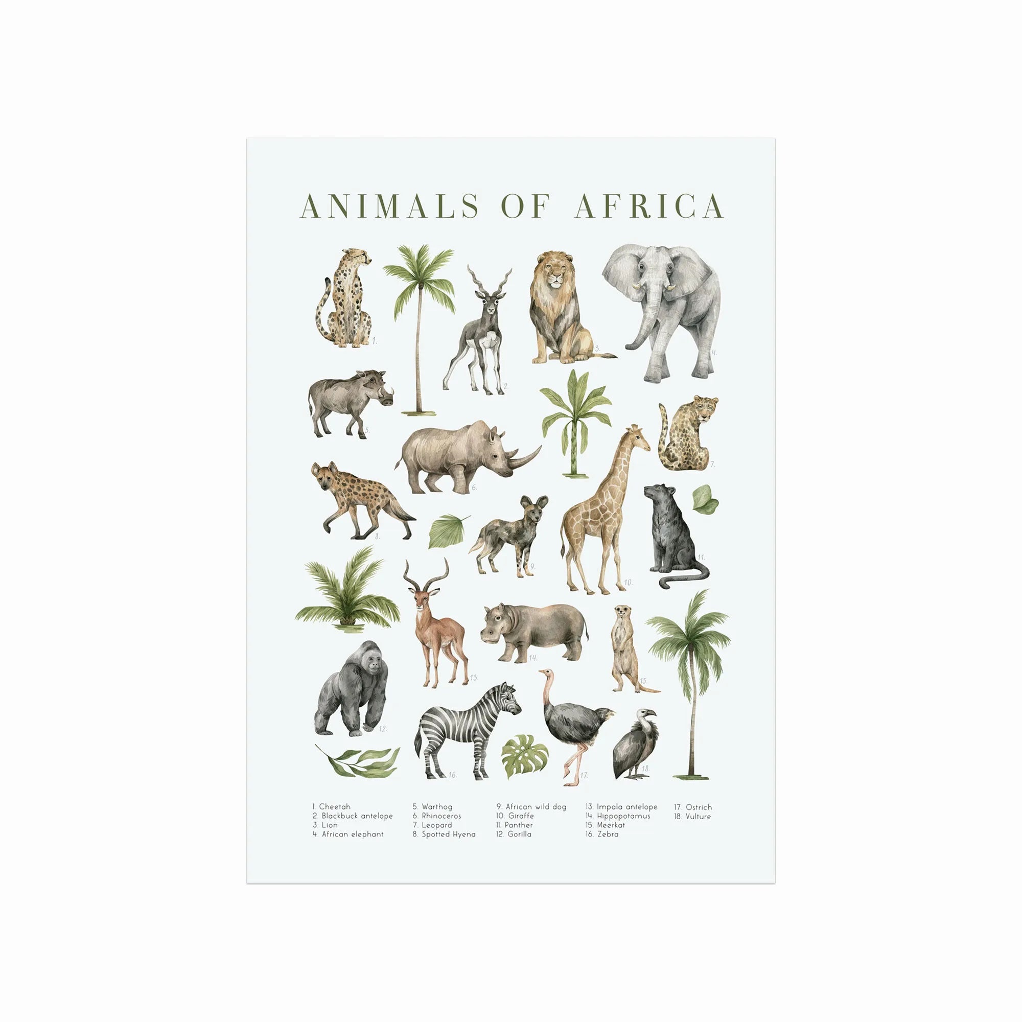Animals of Africa art poster