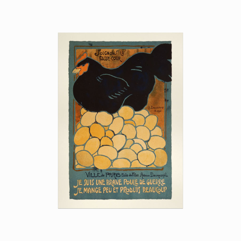 Vintage – Je suis une brave poule art poster