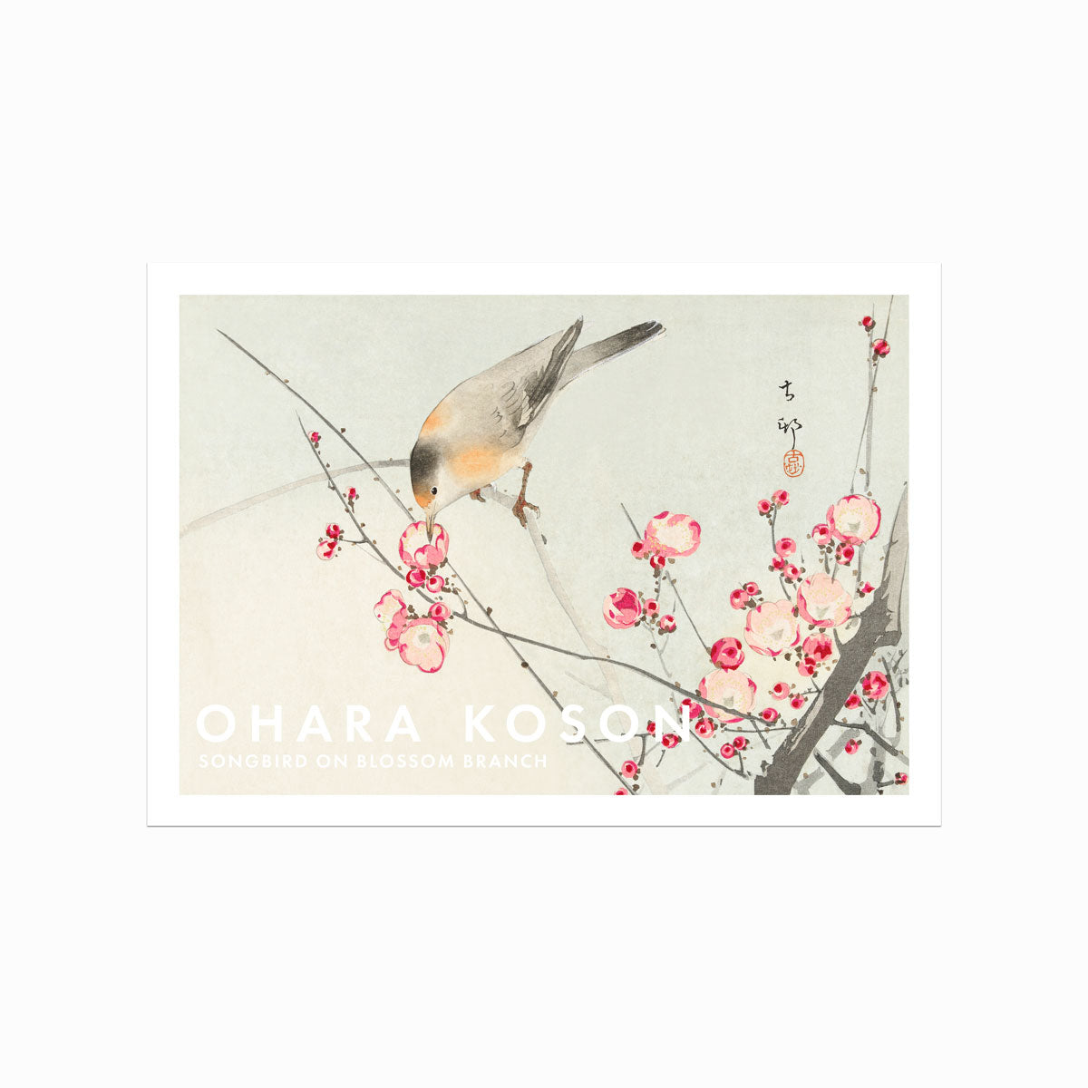 Ohara Koson – Songbird on Blossom Branch art poster