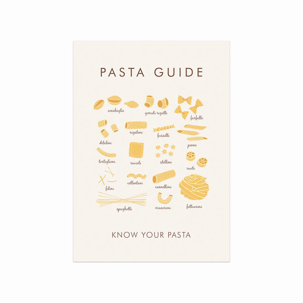 Pasta guide - Know your pasta art poster