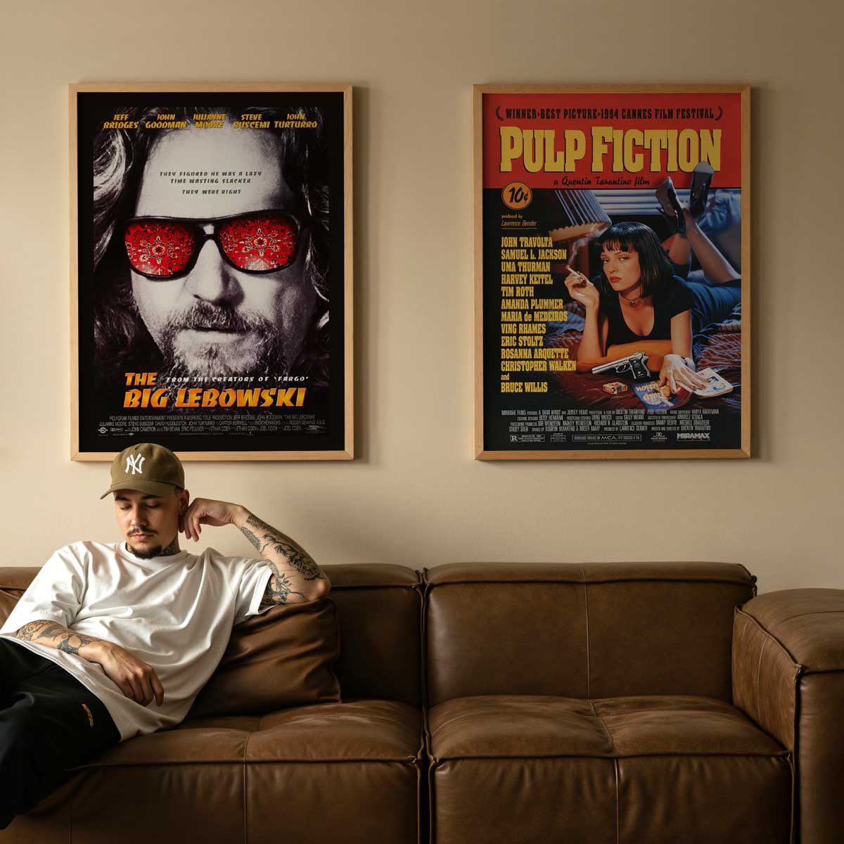 The Big Lebowski movie poster in an interior setting