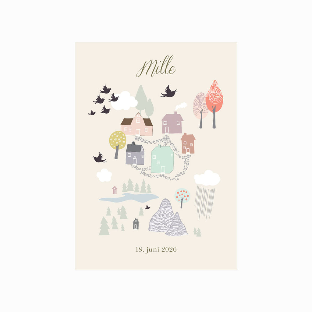 Name Poster – Den lilla staden