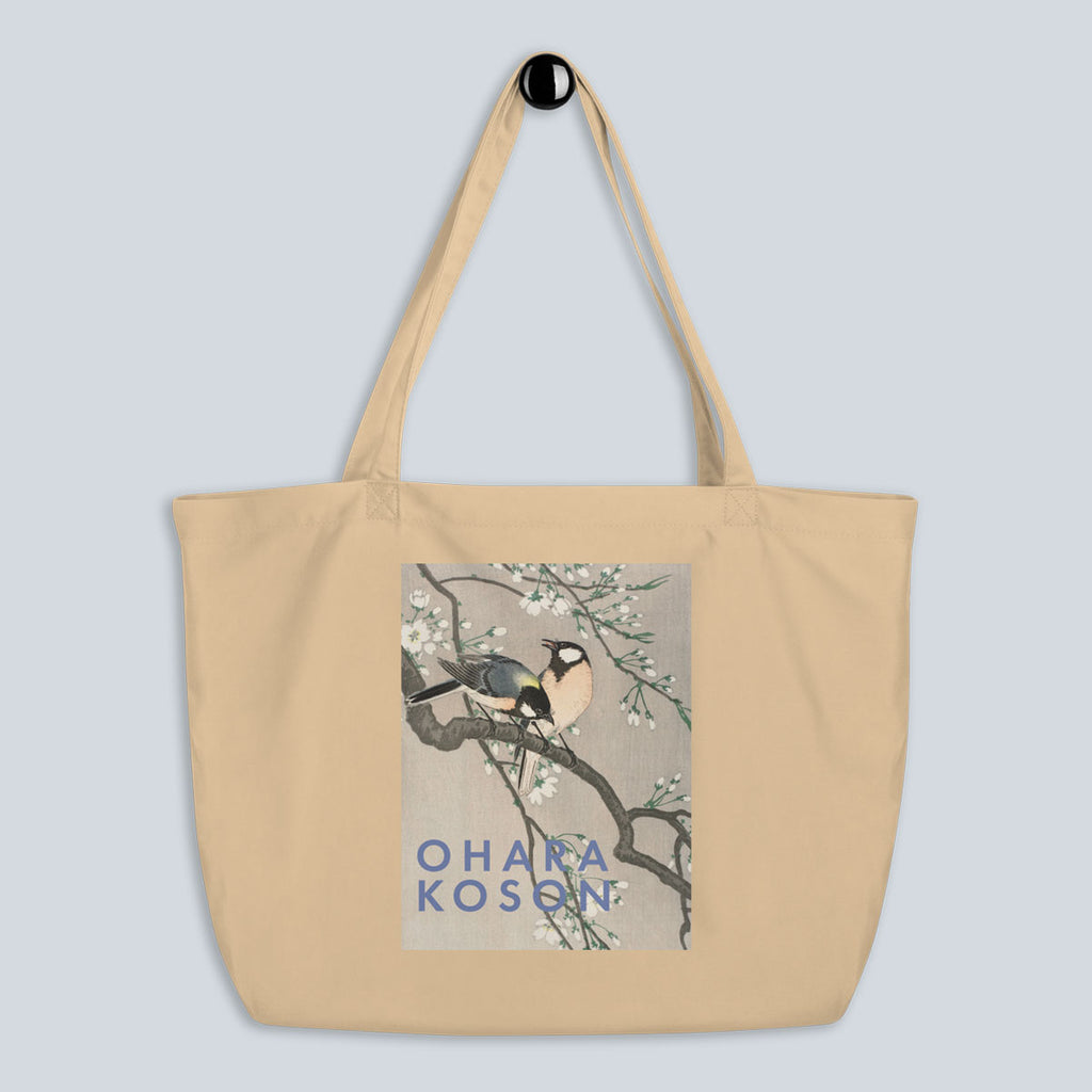 Organic Cotton Tote Bag – Ohara Koson (Birds on a Cherry Branch) – product photo