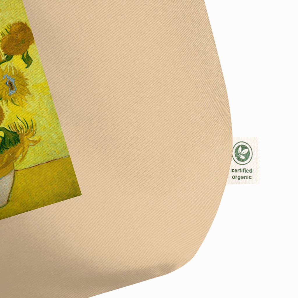 Organic Cotton Tote Bag – Vincent van Gogh (Sunflowers) – in-use lifestyle photo