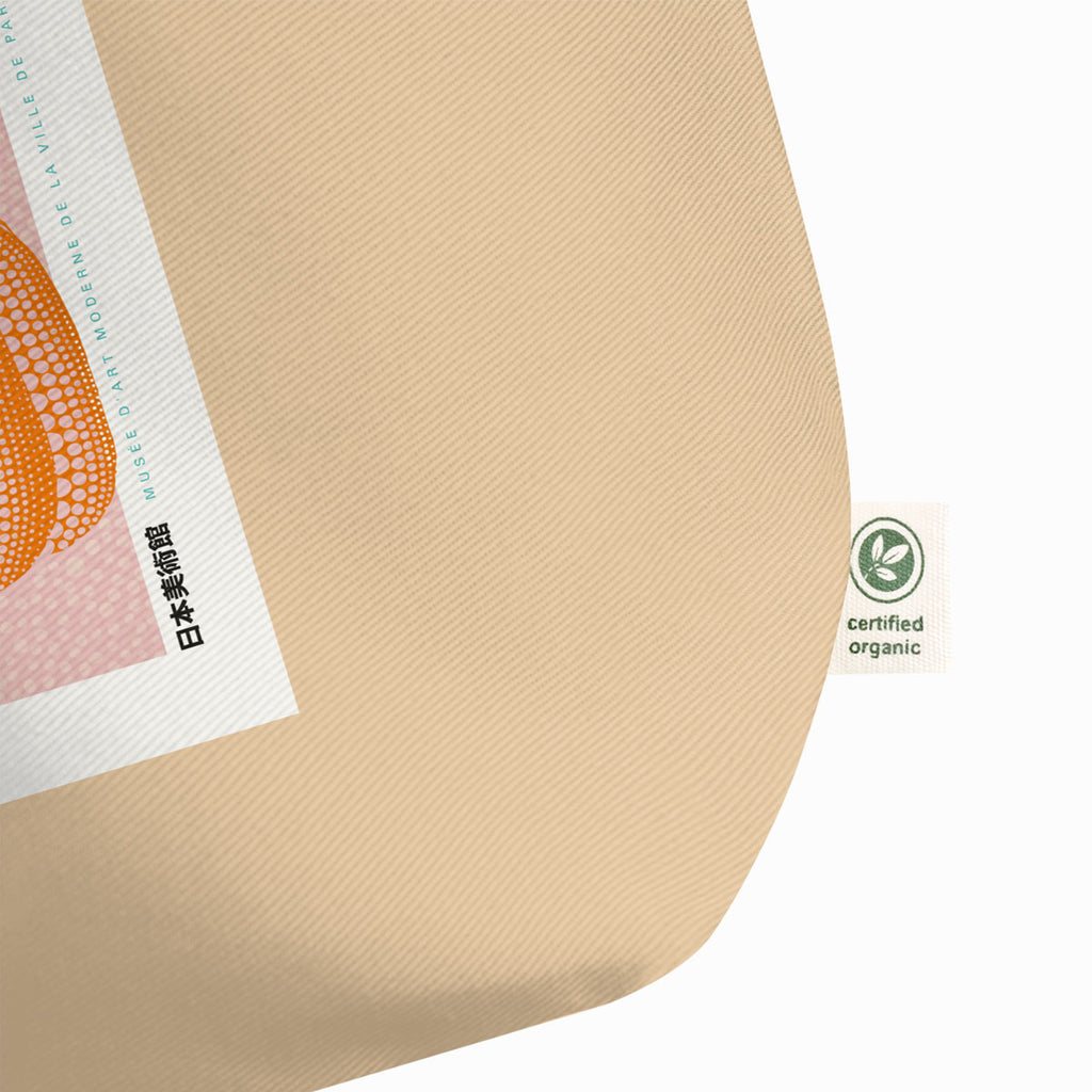Organic Cotton Tote Bag – Yayoi Kusama (Pumpkin 01) – in-use lifestyle photo